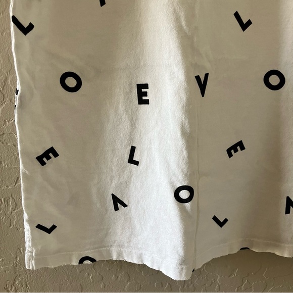 Current/Elliott White Tank Top with Black Print Love Size 1 - Picture 3 of 12